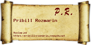 Pribill Rozmarin névjegykártya